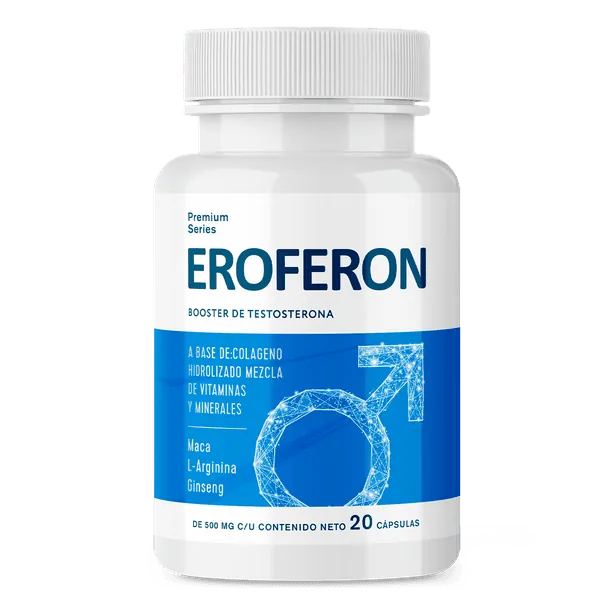 Envase de Eroferon — suplemento natural para hombres en México